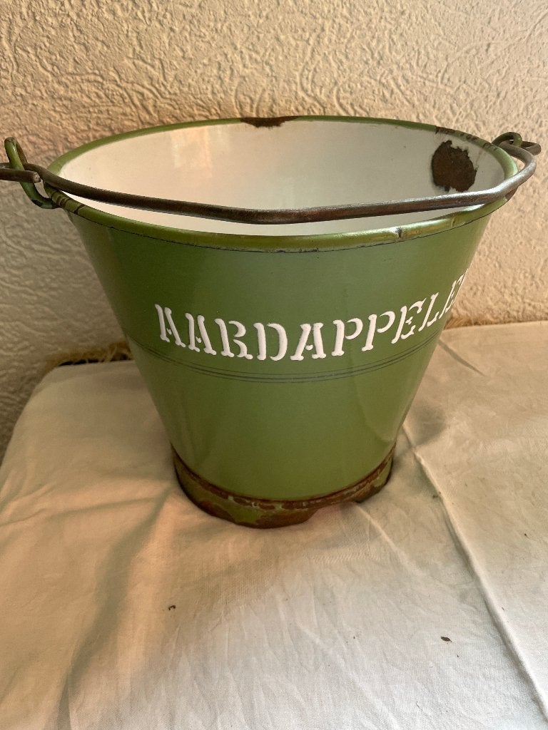 groene emaille aardappelemmer, Antiek en Kunst, Antiek | Emaille, Ophalen