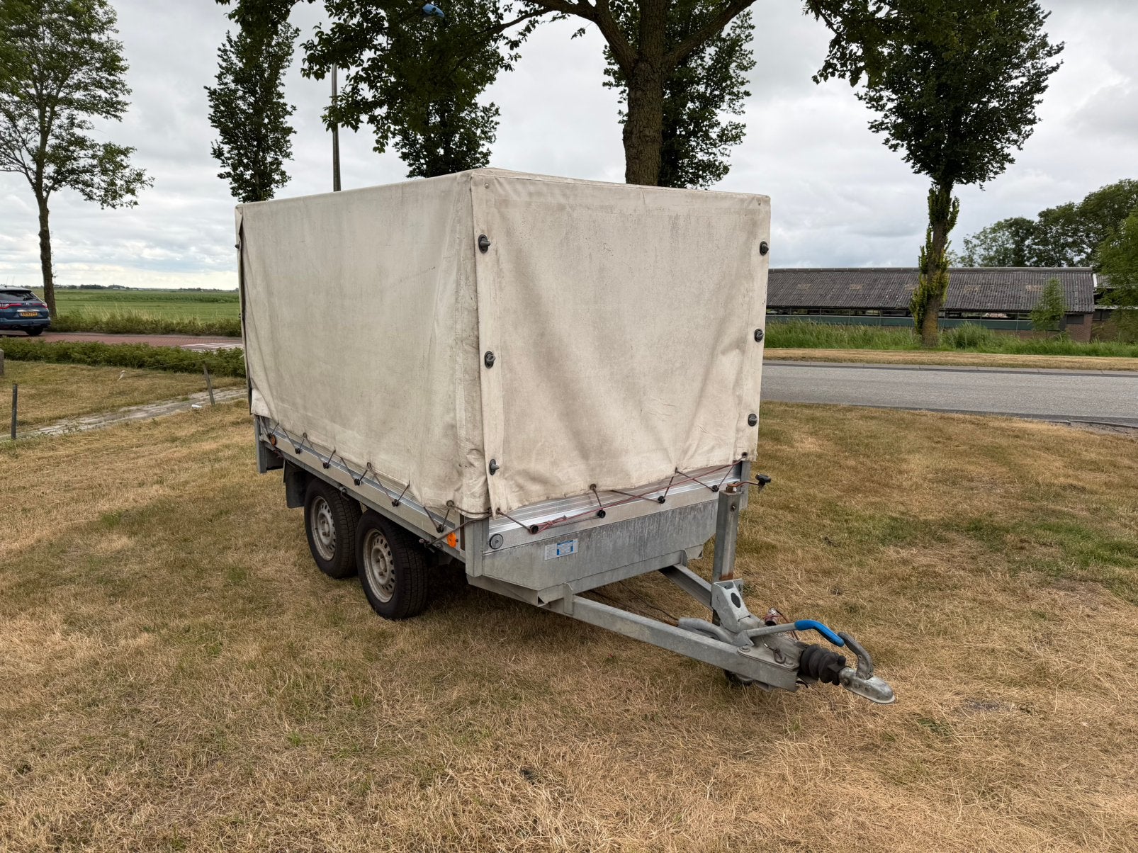 Aanhanger met huif / bagagewagen / kar / tandemasser 2000 KG, Ophalen, Gebruikt
