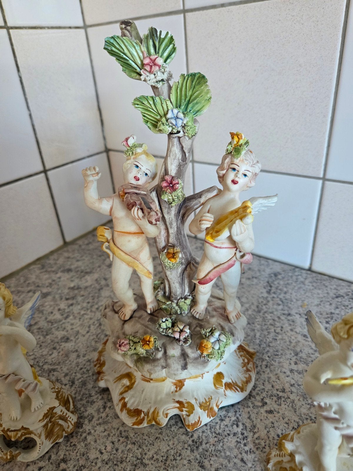 Porseleinen Engeltjes met muziekinstrumenten., Ophalen of Verzenden