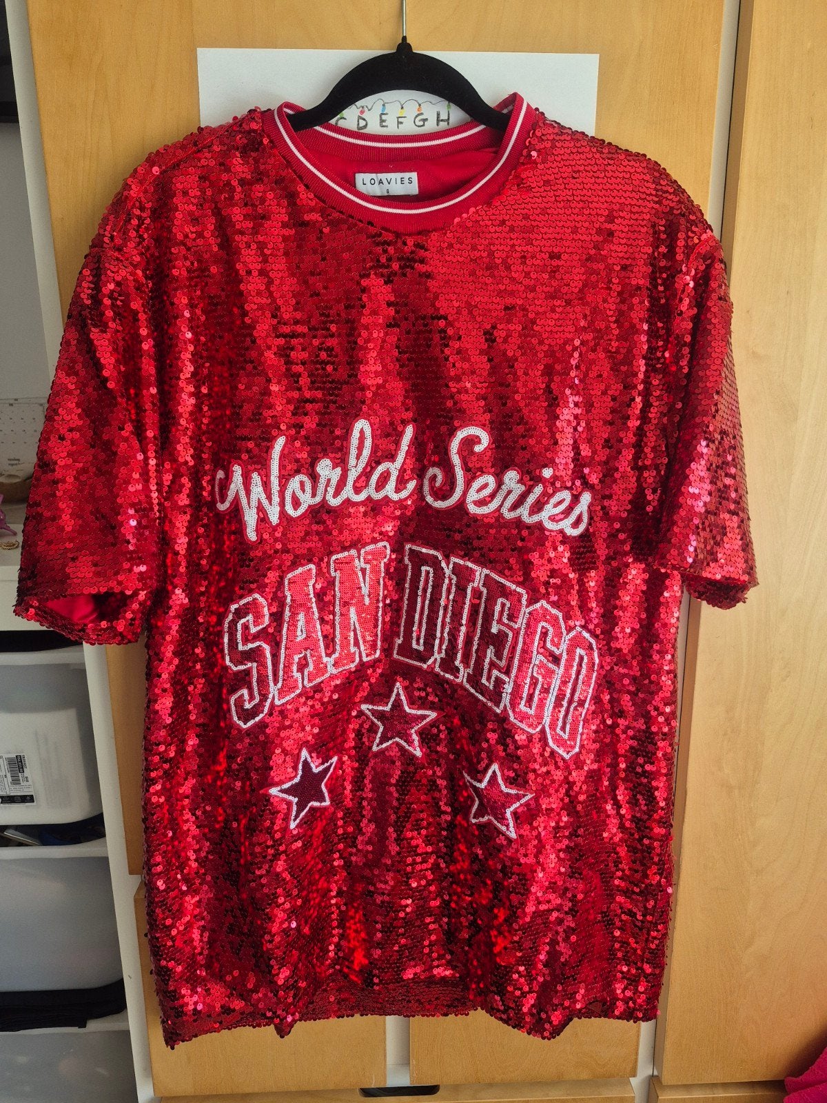 Loavies oversized pailletten T-shirt jurk maat S, Ophalen of Verzenden, Maat 36 (S), Rood, Loavies