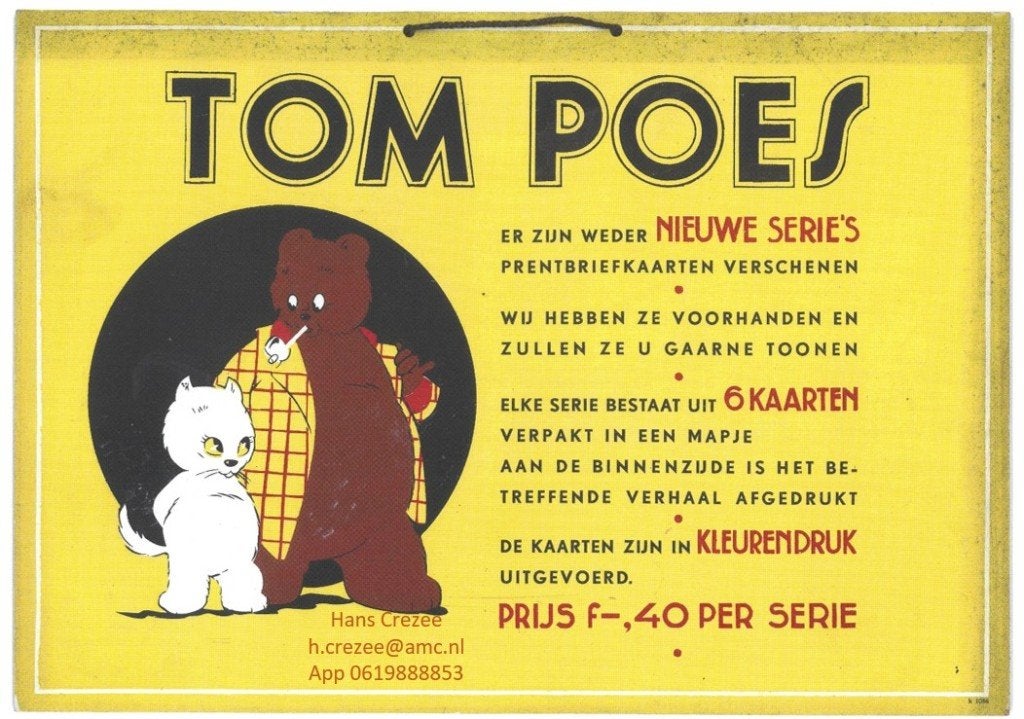 gezocht affiche poster reclame display Tom Poes puzzel kaart, Gebruikt, Rechthoekig Liggend, Ophalen of Verzenden, A1 t/m A3
