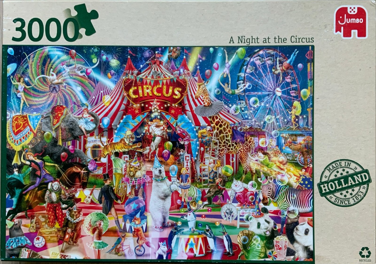 Jumbo Legpuzzel 3000 stukjes - A Night at the Circus, Ophalen, Meer dan 1500 stukjes, Zo goed als nieuw, Legpuzzel