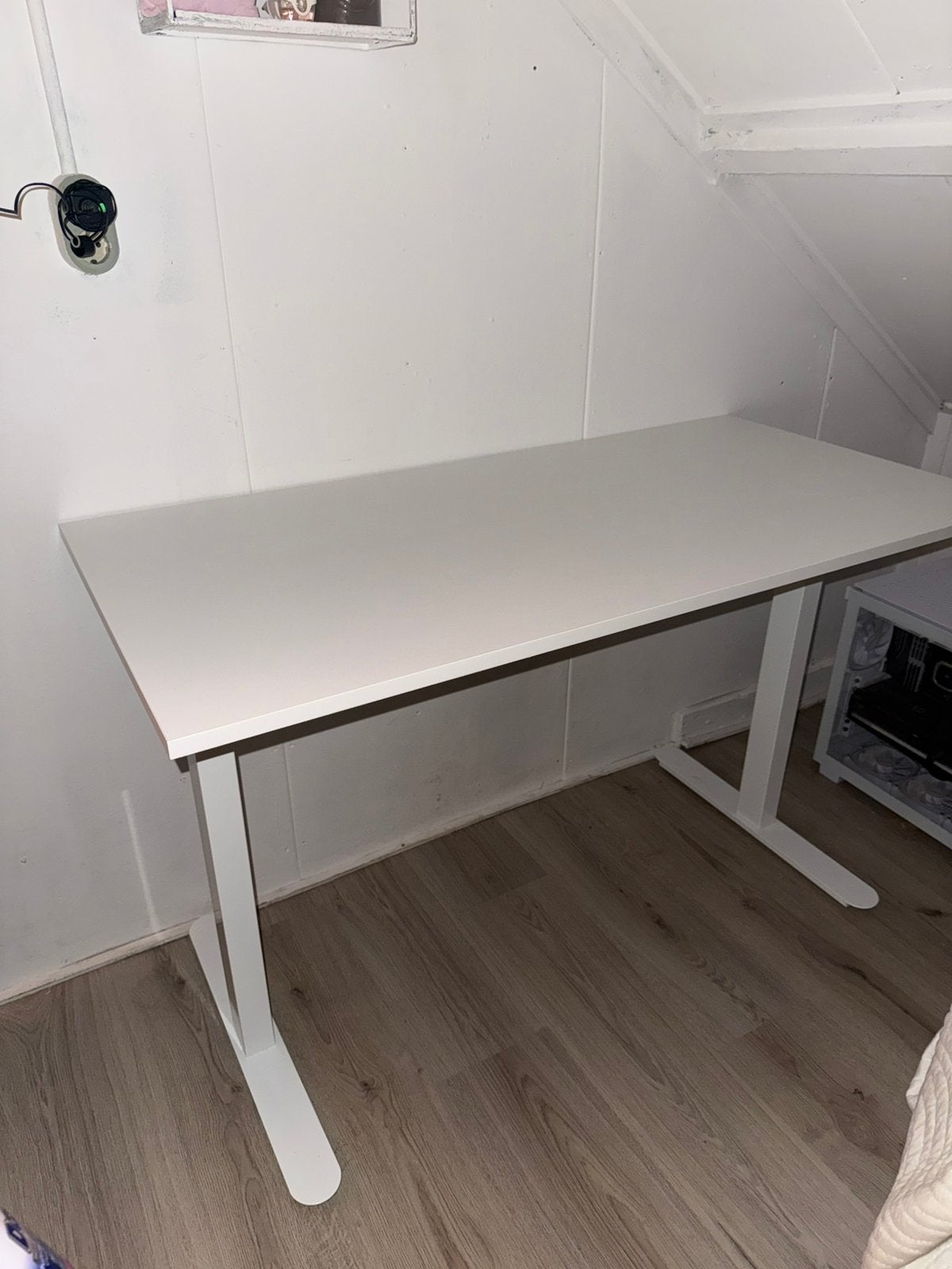 Wit bureau, Ophalen, 120 cm, Zo goed als nieuw, Gamingbureau