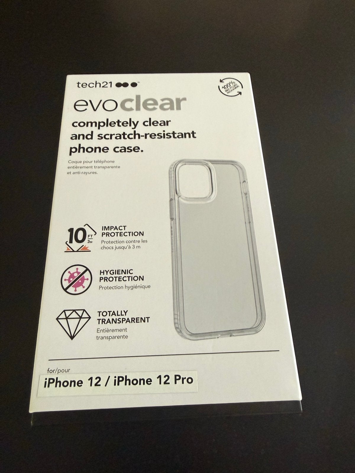 Tech21 Evo Clear Hoesje voor iPhone 12 / 12 Pro, Kunststof, Krasbestendig, Verzenden, Overige merken