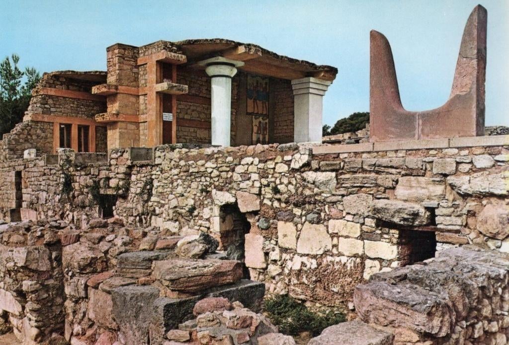 2 Ansichtkaarten Knossos Kreta 1978. Afm. 17x12cm., Ophalen of Verzenden, 1960 tot 1980, Ongelopen, Overig Europa