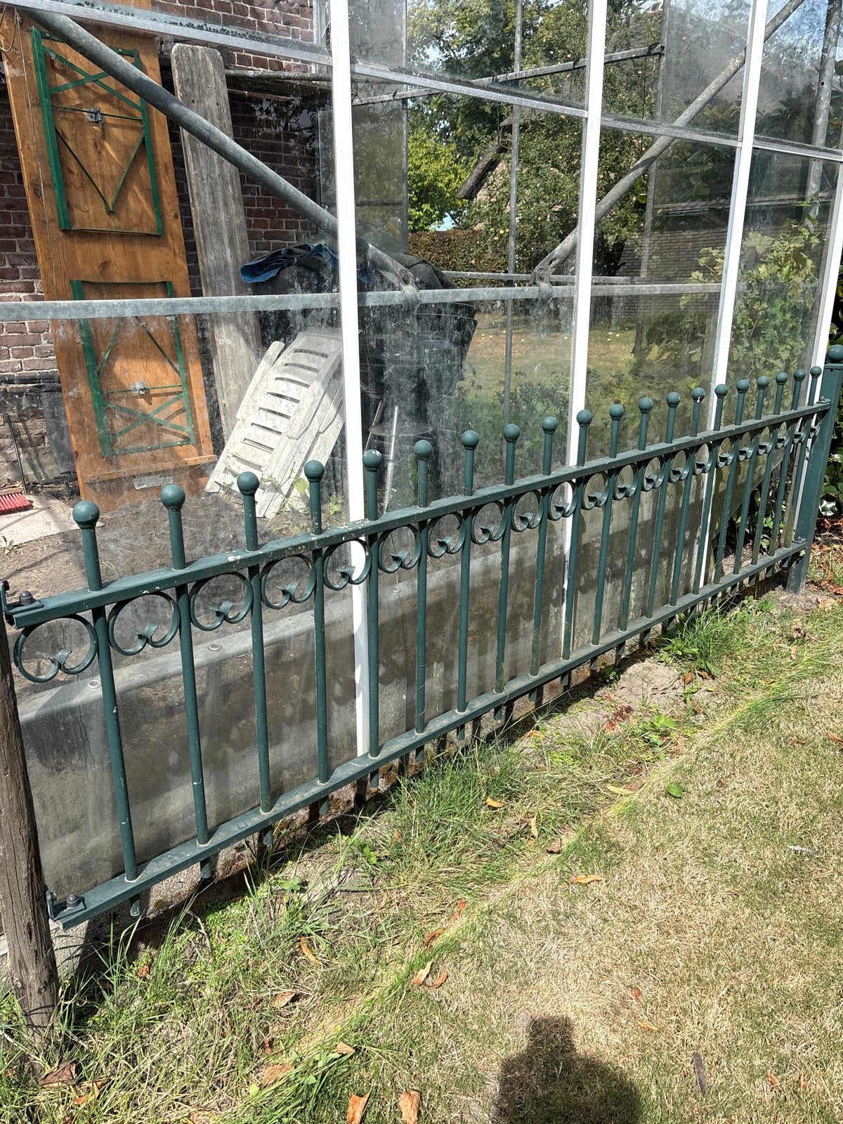 Groen Tuinhek - 280x90cm - In goede staat, Tuin en Terras, Tuinhekken en Hekwerk, Ophalen, Gebruikt, IJzer, Tuinhek