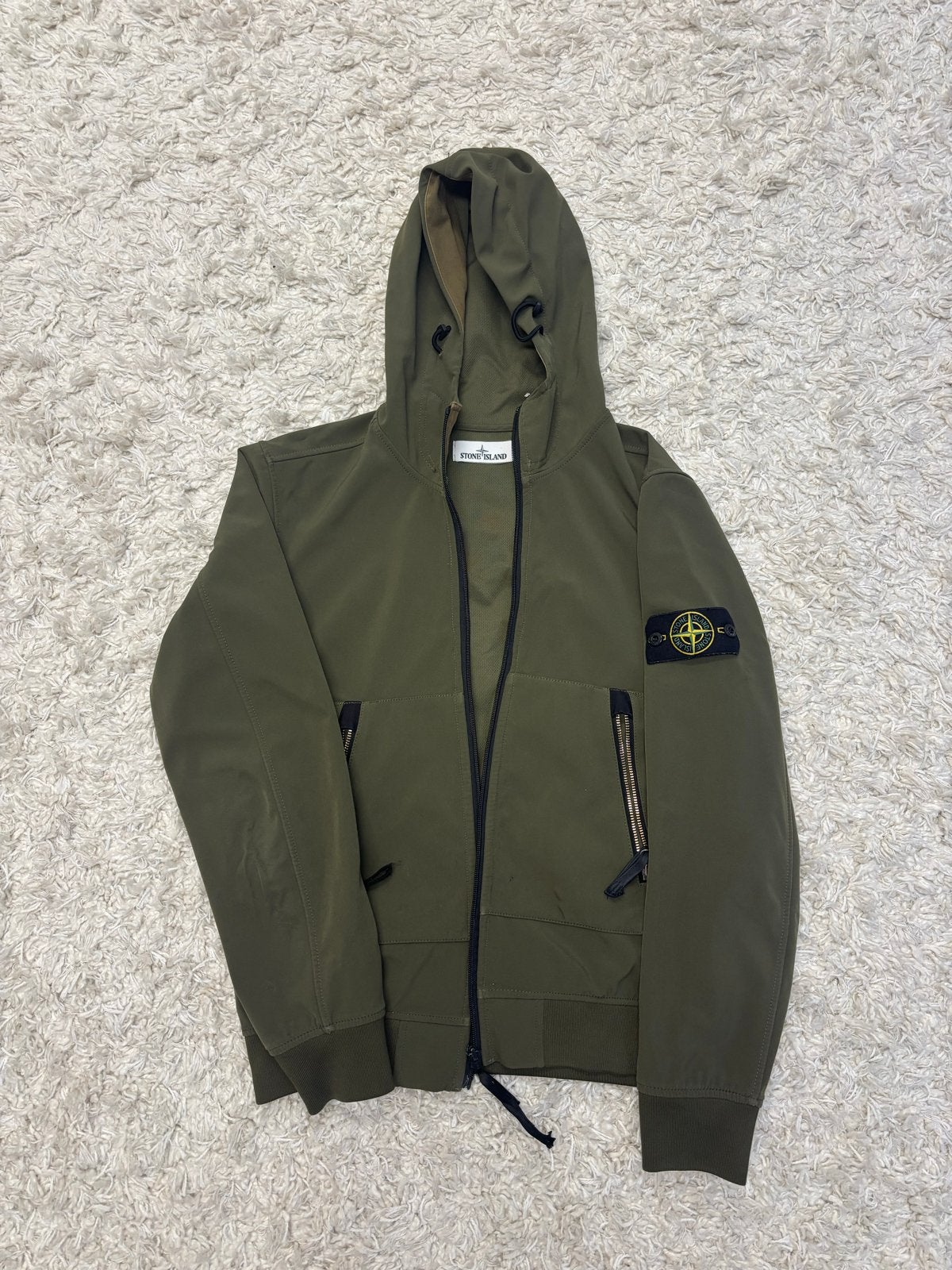 Authentieke Stone Island Light Soft Shell-R Jas - Maat S, Kleding | Heren, Ophalen of Verzenden, Gedragen, Maat 46 (S) of kleiner