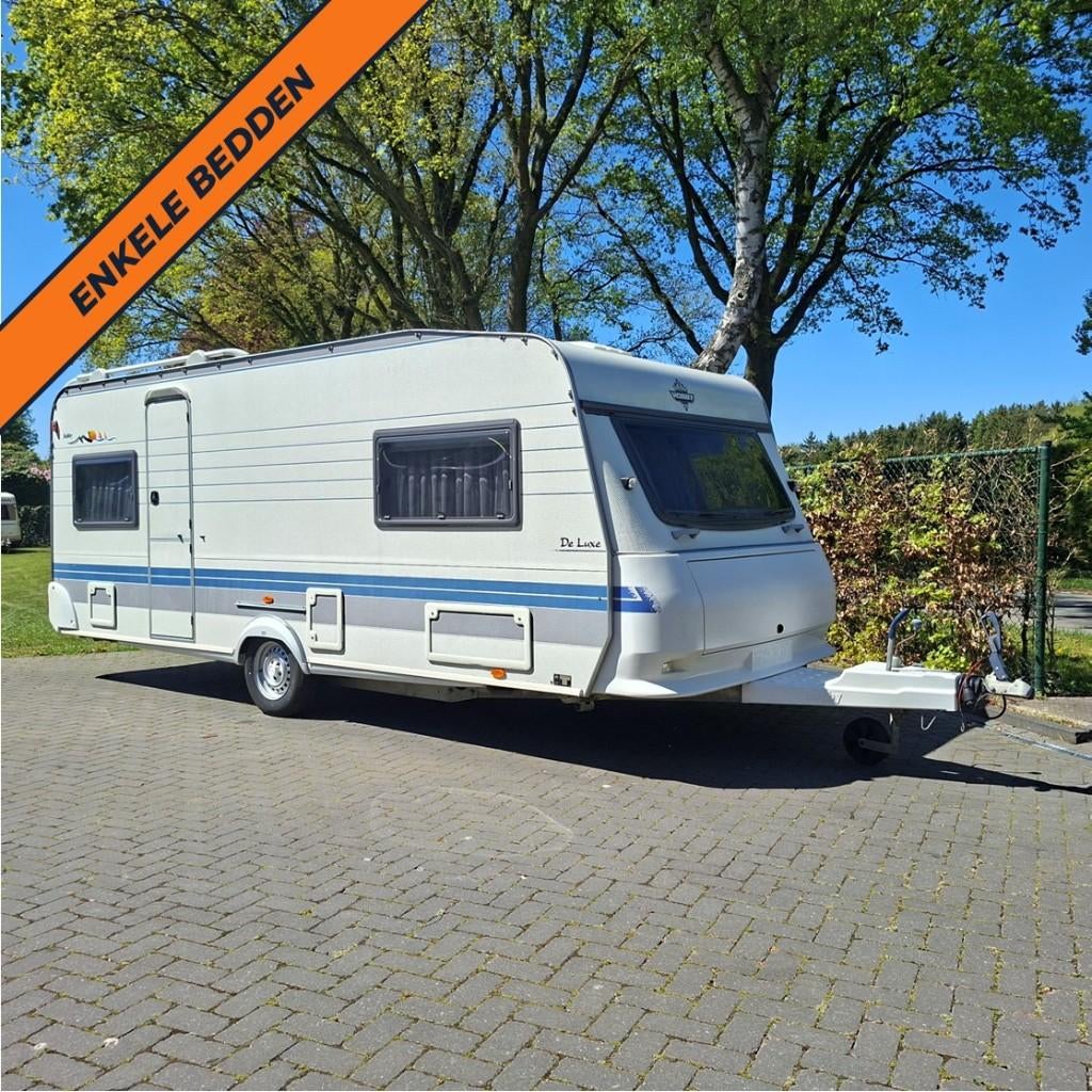 Hobby de Luxe Easy 540 UL - Voortent - Enkele bedden, Caravans en Kamperen, Caravans, Schokbreker, 2 aparte bedden, Rondzit, Hobby