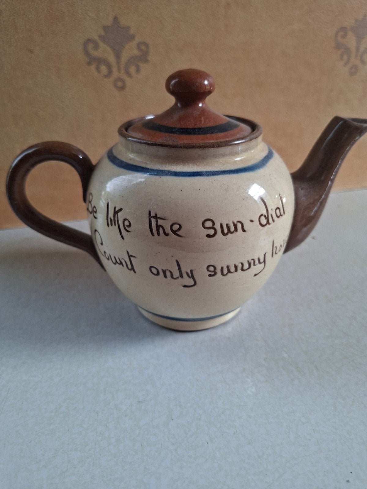 Vintage Torquay Motto Ware Theepot – Watcombe Pottery (1920-, Ophalen of Verzenden