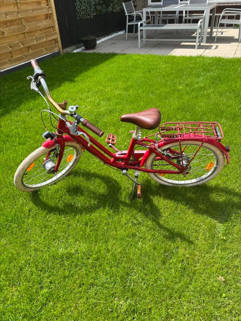 Elops 900 6-9 jaar Rode kinderfiets, Ophalen, Velgrem, Versnellingen, Zo goed als nieuw
