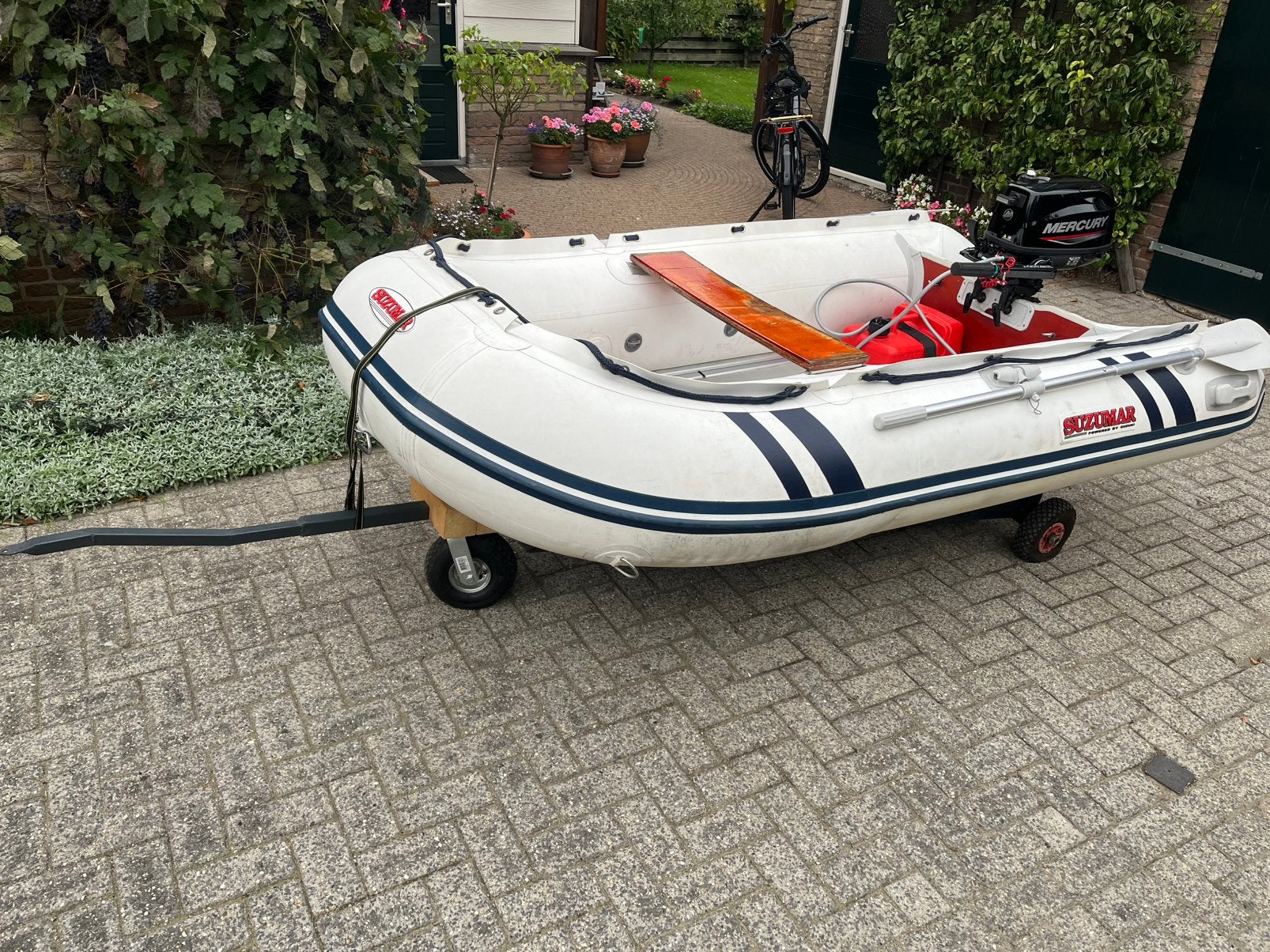 Suzumar 290 + Mercury 5pk, Ophalen, Zo goed als nieuw, Hout, Mercury