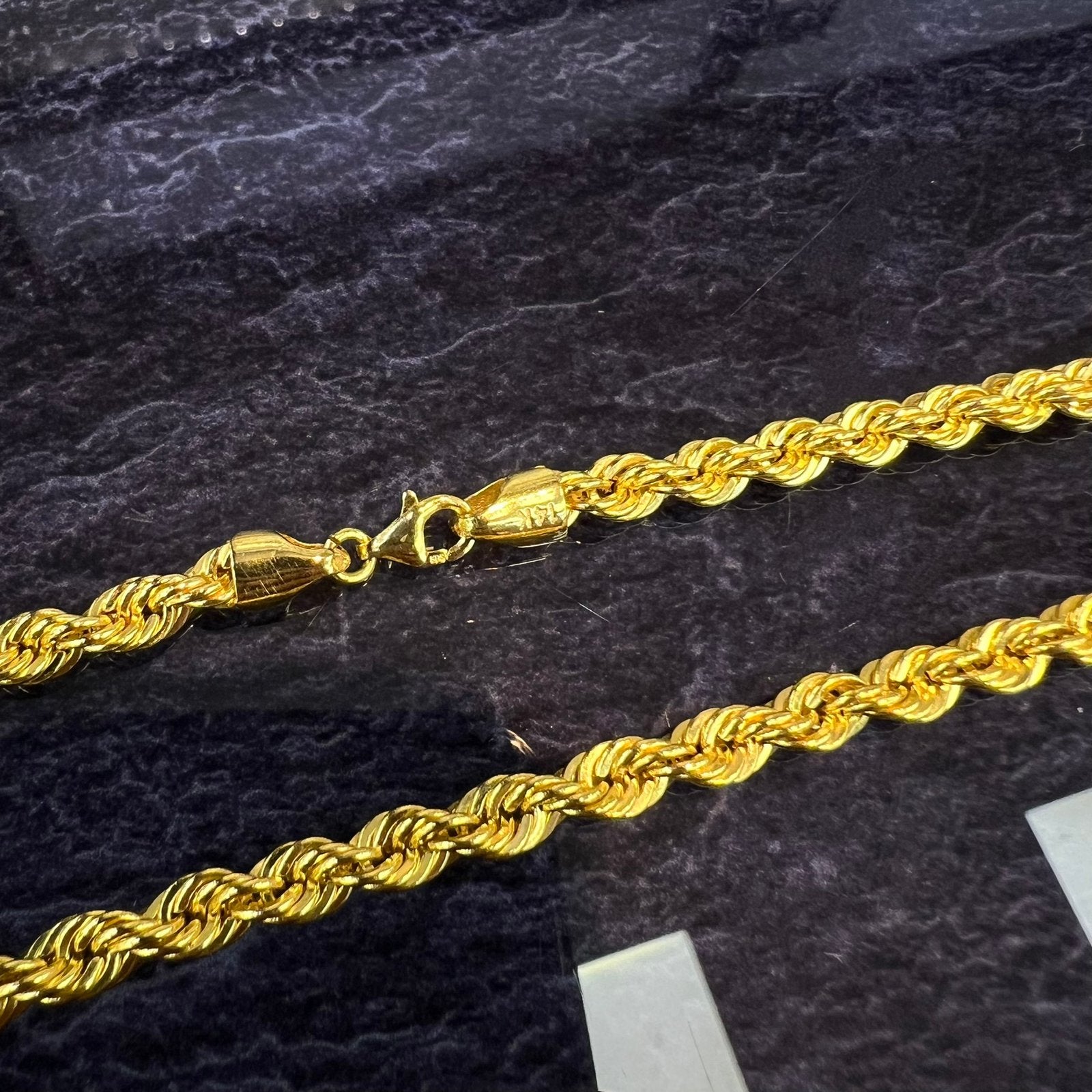 14k gouden ketting rope chain schakel, Sieraden, Tassen en Uiterlijk, Kettingen, Ophalen of Verzenden, Zo goed als nieuw, Goud
