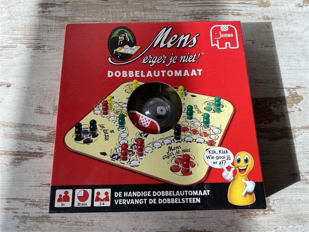 Mens erger je niet dobbelautomaat vierkante versie [s226], Verzenden, Zo goed als nieuw