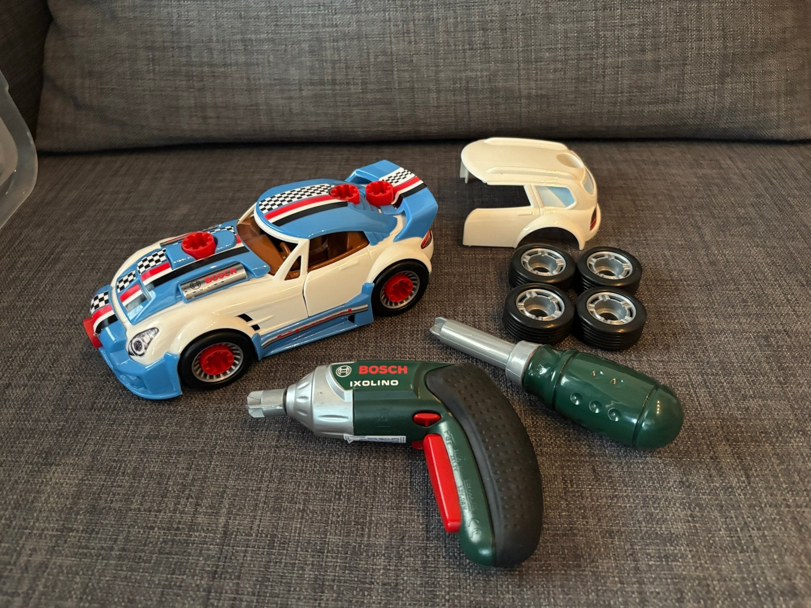 Bosch IXOLINO Raceauto met gereedschap, Ophalen of Verzenden, Zo goed als nieuw, Bouwen