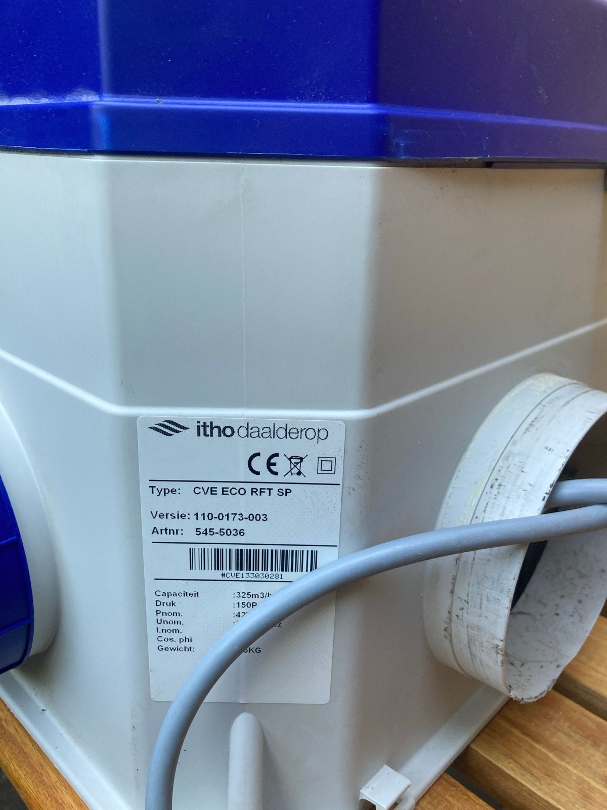 TEAB- Itho Daalderop CVE ECO RFT SP Mechanische Ventilatie, Ophalen of Verzenden, Gebruikt, Afzuiger
