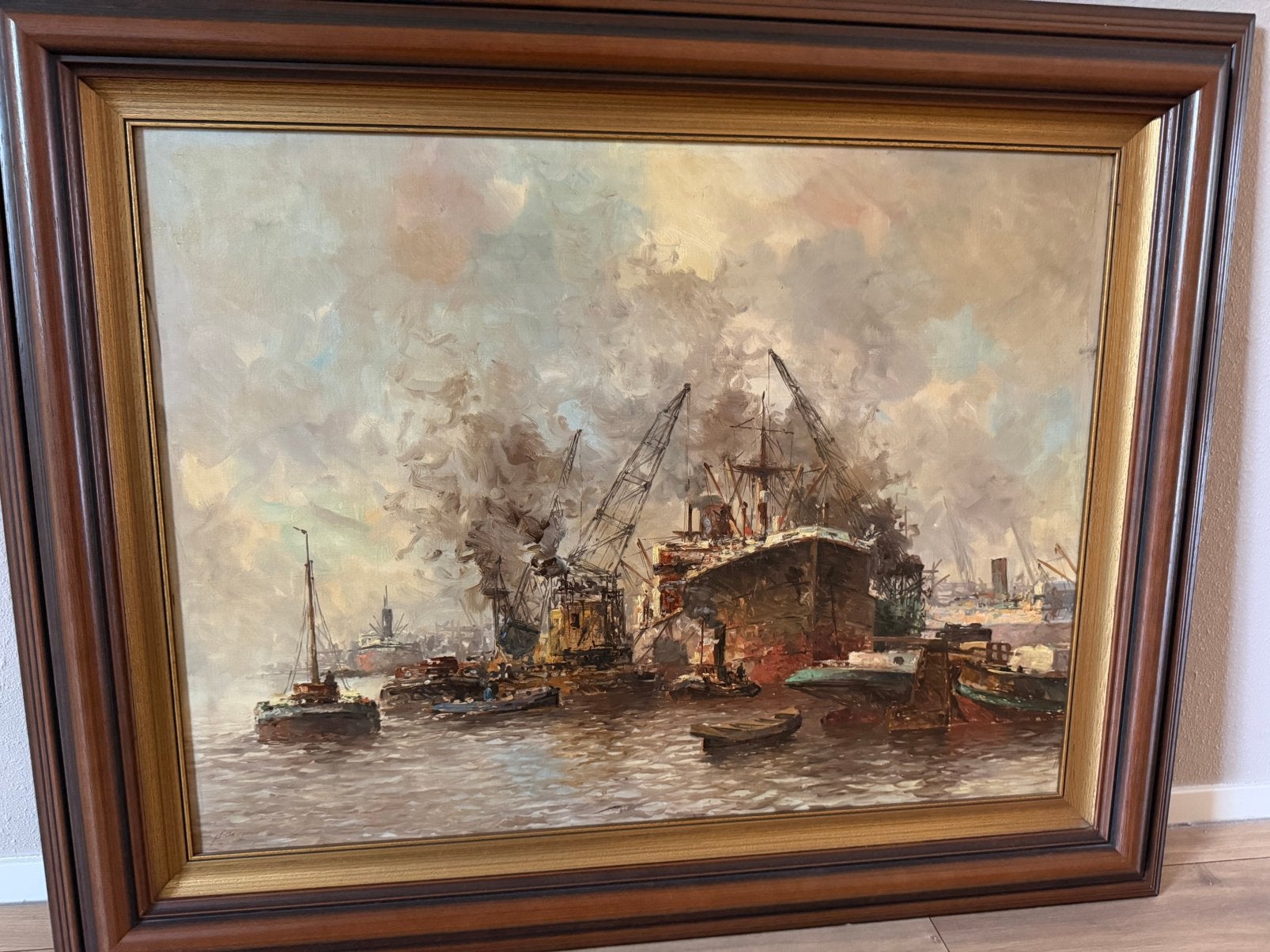 Schilderij Marius de Jongere, Ophalen, Maritiem / water, Doek, Realistisch