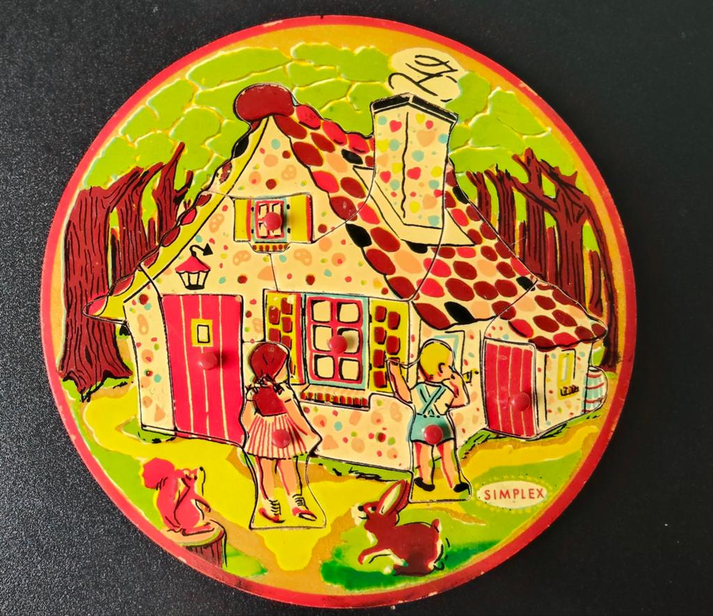 Vintage Simplex houten puzzel jaren 50/60, Ophalen of Verzenden