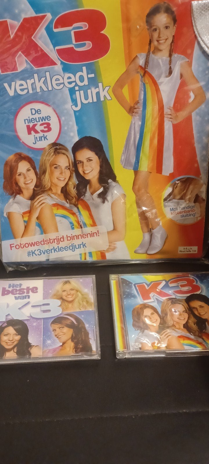 K3 Verkleedjurk en CD's - Nieuw en Gebruikt, Ophalen of Verzenden, Nieuw in verpakking, Muziek, 6 tot 9 jaar