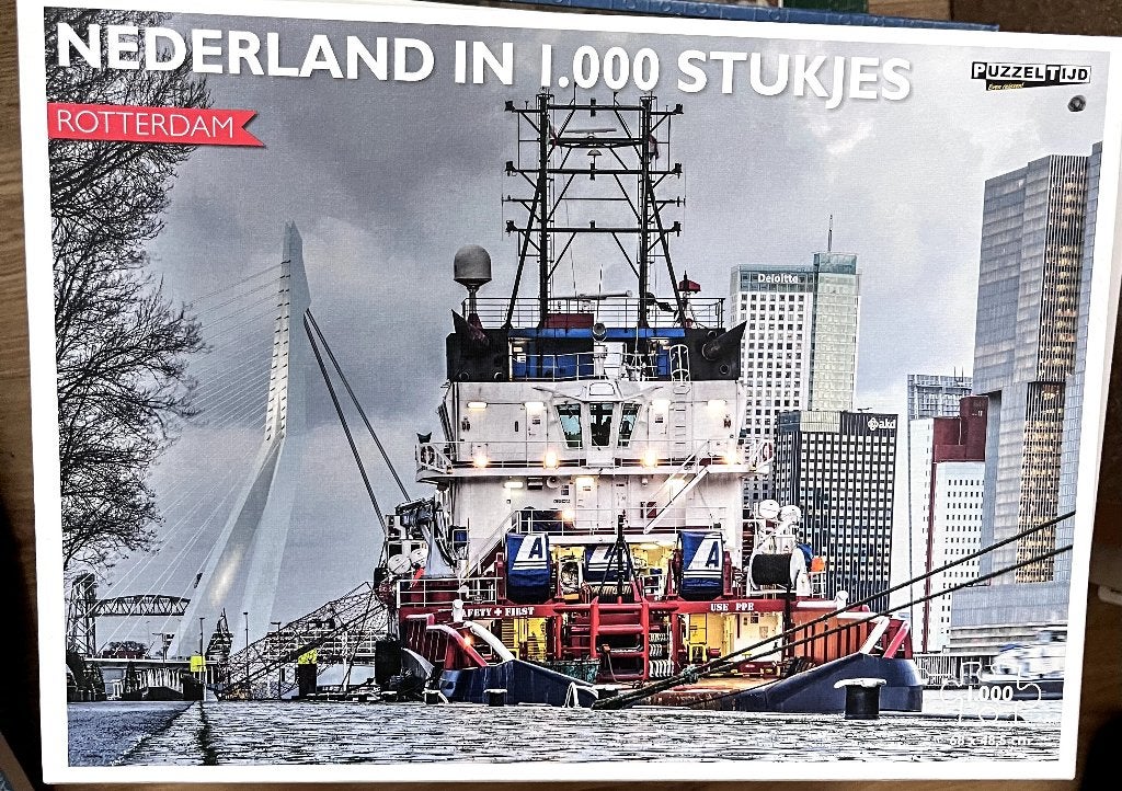 Legpuzzel - Nederland in 1000 stukjes - Rotterdam, Ophalen of Verzenden, 500 t/m 1500 stukjes, Gebruikt, Legpuzzel
