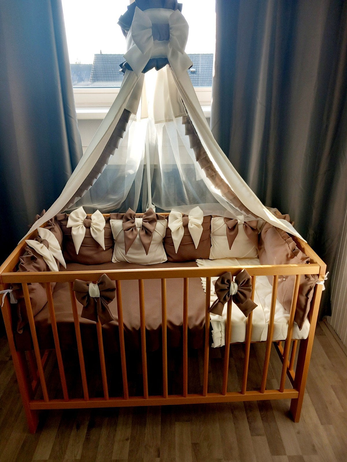 NIEUW! Handgemaakte Ledikant Aankleding 120/60cm, Ophalen of Verzenden