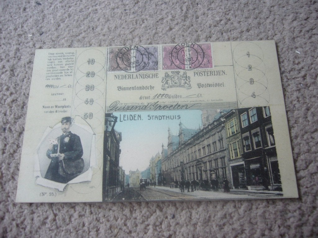 LEIDEN = STADTHUIS - NEDERLANDSCHE POSTERIJEN BRIEFKAART, Ophalen of Verzenden, Voor 1920, Ongelopen, Zuid-Holland