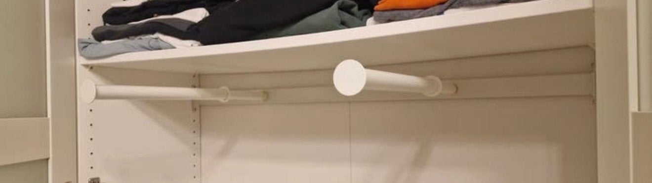Witte IKEA Pax kledingroede 100x35, Gebruikt, Minder dan 100 cm, Metaal, 25 tot 50 cm