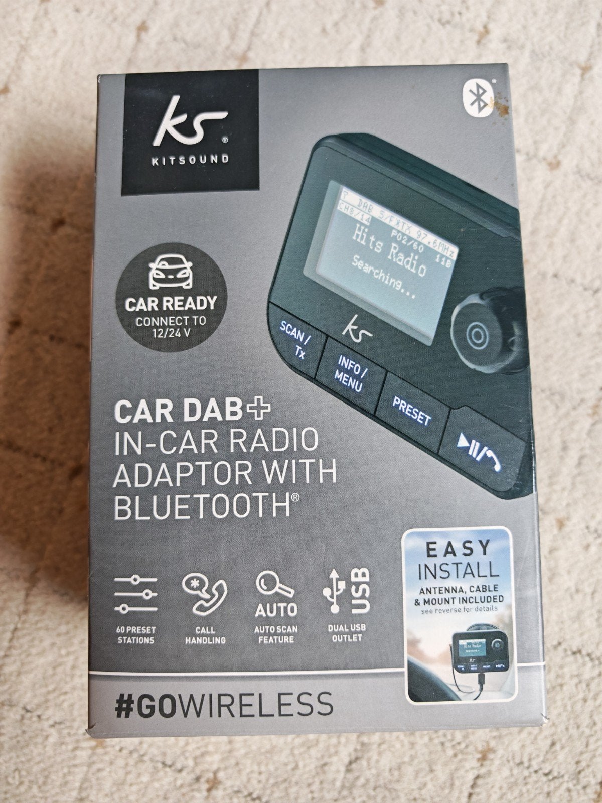 KitSound Car DAB Radio Adapter met Bluetooth en microfoon, Ophalen of Verzenden, Nieuw