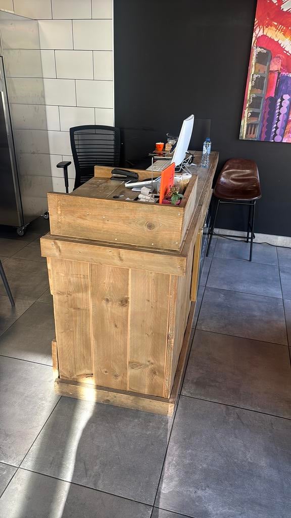 Houten balie met 3 lade, Ophalen of Verzenden, Zo goed als nieuw