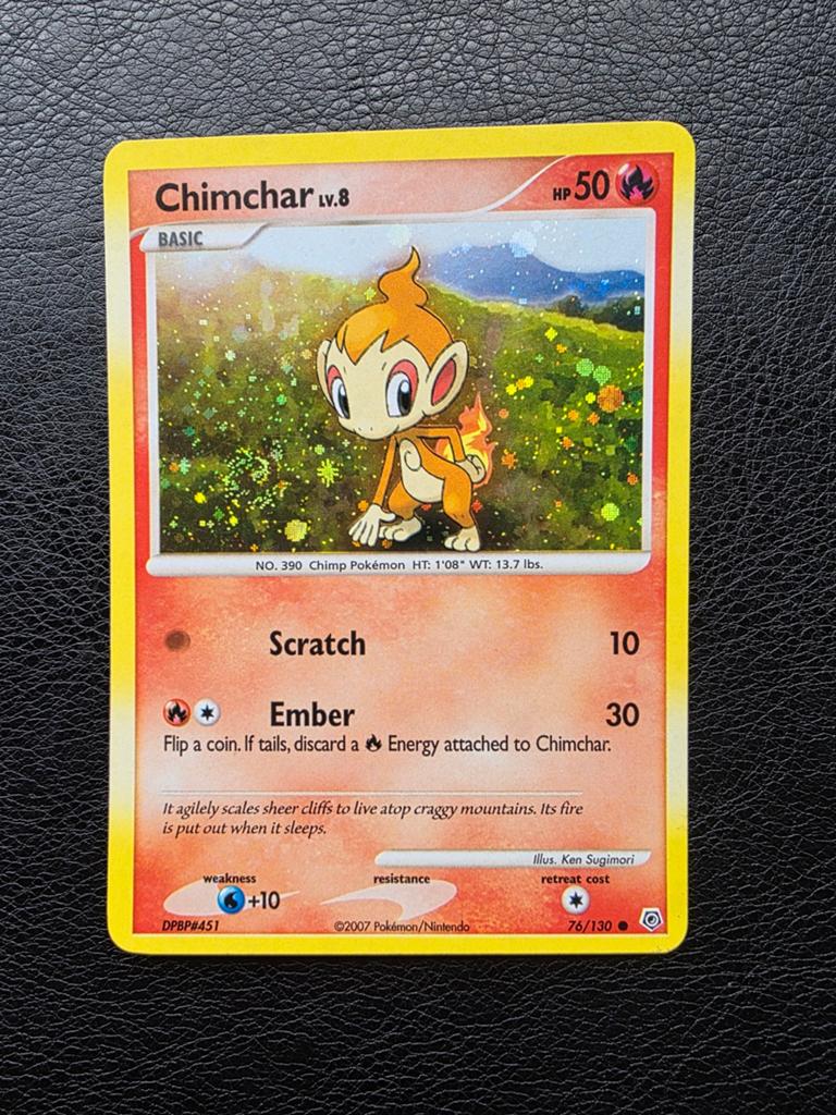 Chimchar #76 diamond pearl base holo, Ophalen of Verzenden, Nieuw, Losse kaart