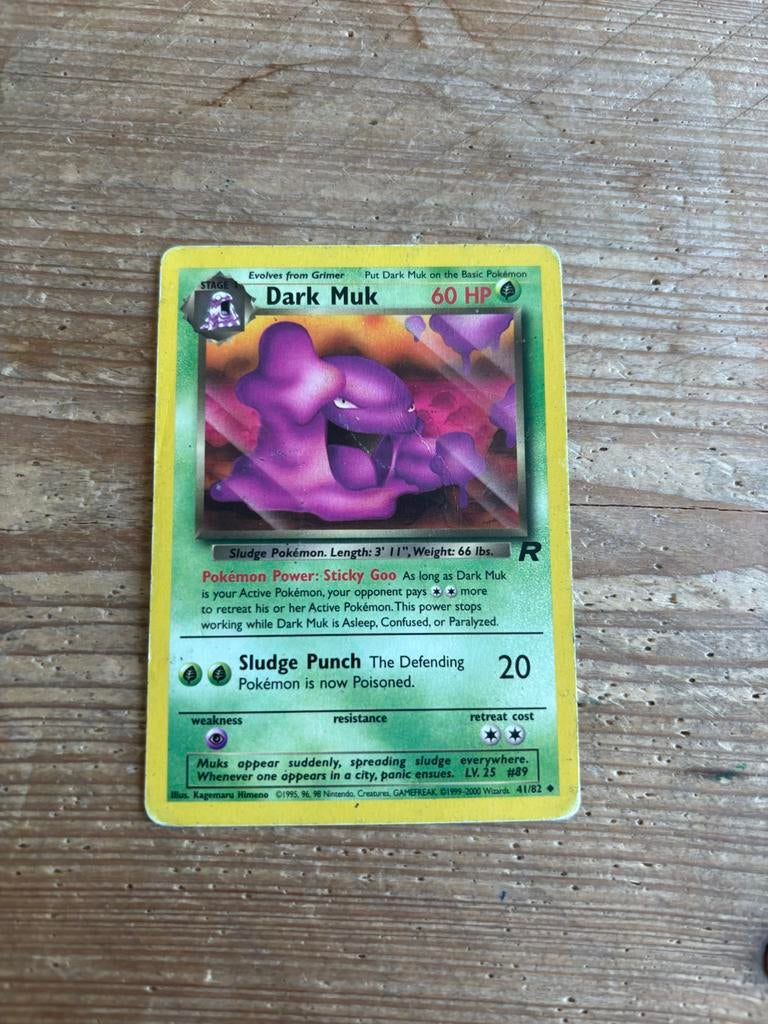 Dark Muk Team Rocket Pokémon Kaart (Engels), Ophalen of Verzenden, Gebruikt, Losse kaart