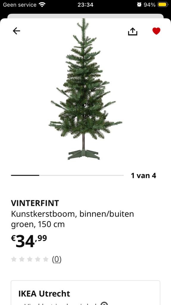 IKEA VINTERFINT kunstkerstboom 150 cm, Diversen, Kerst, Ophalen of Verzenden, Zo goed als nieuw