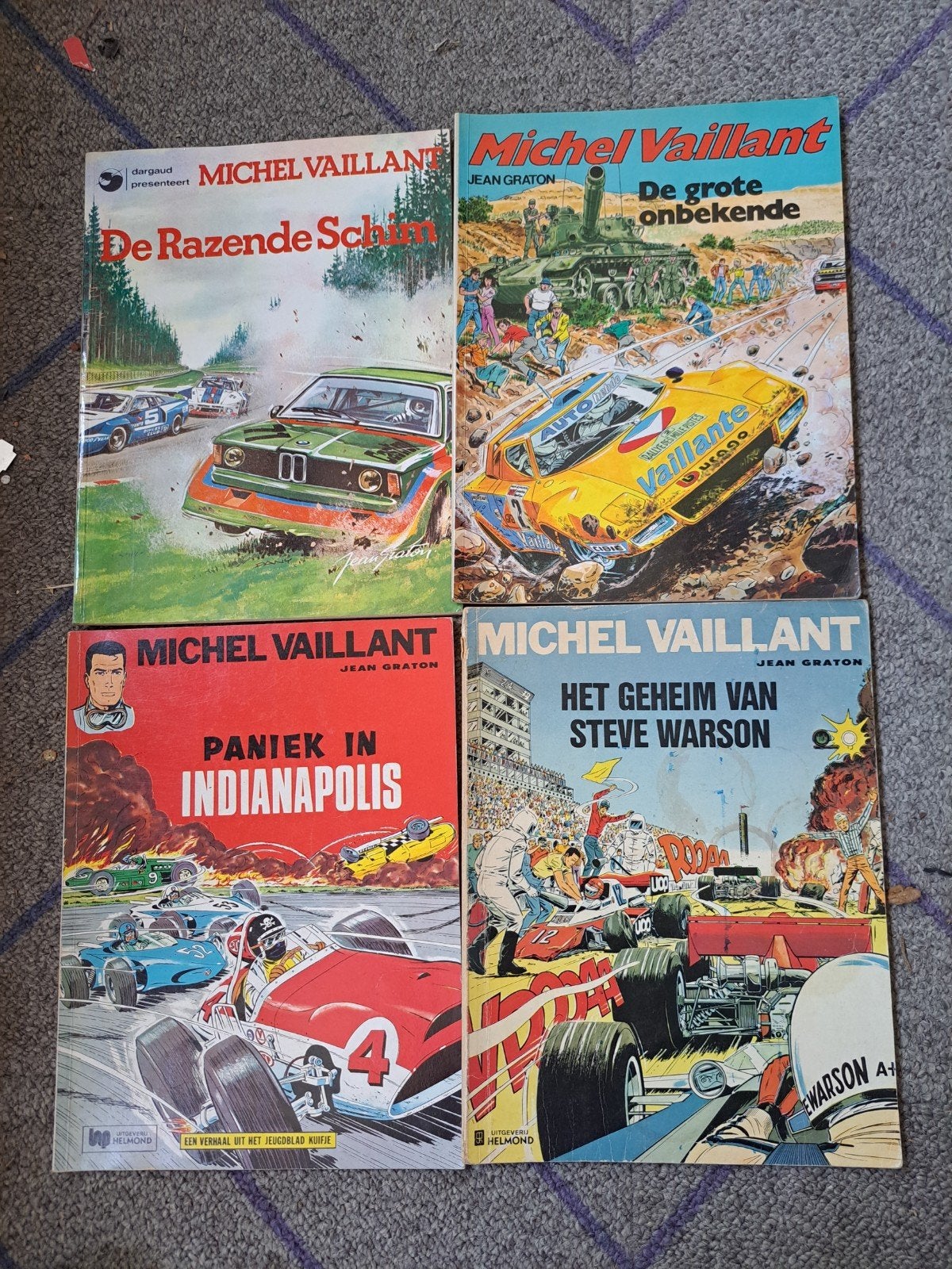 8 Michel Vaillant stripboeken jaren '70 - Collectors items, Meerdere stripboeken, Ophalen of Verzenden, Gelezen, Jean Graton