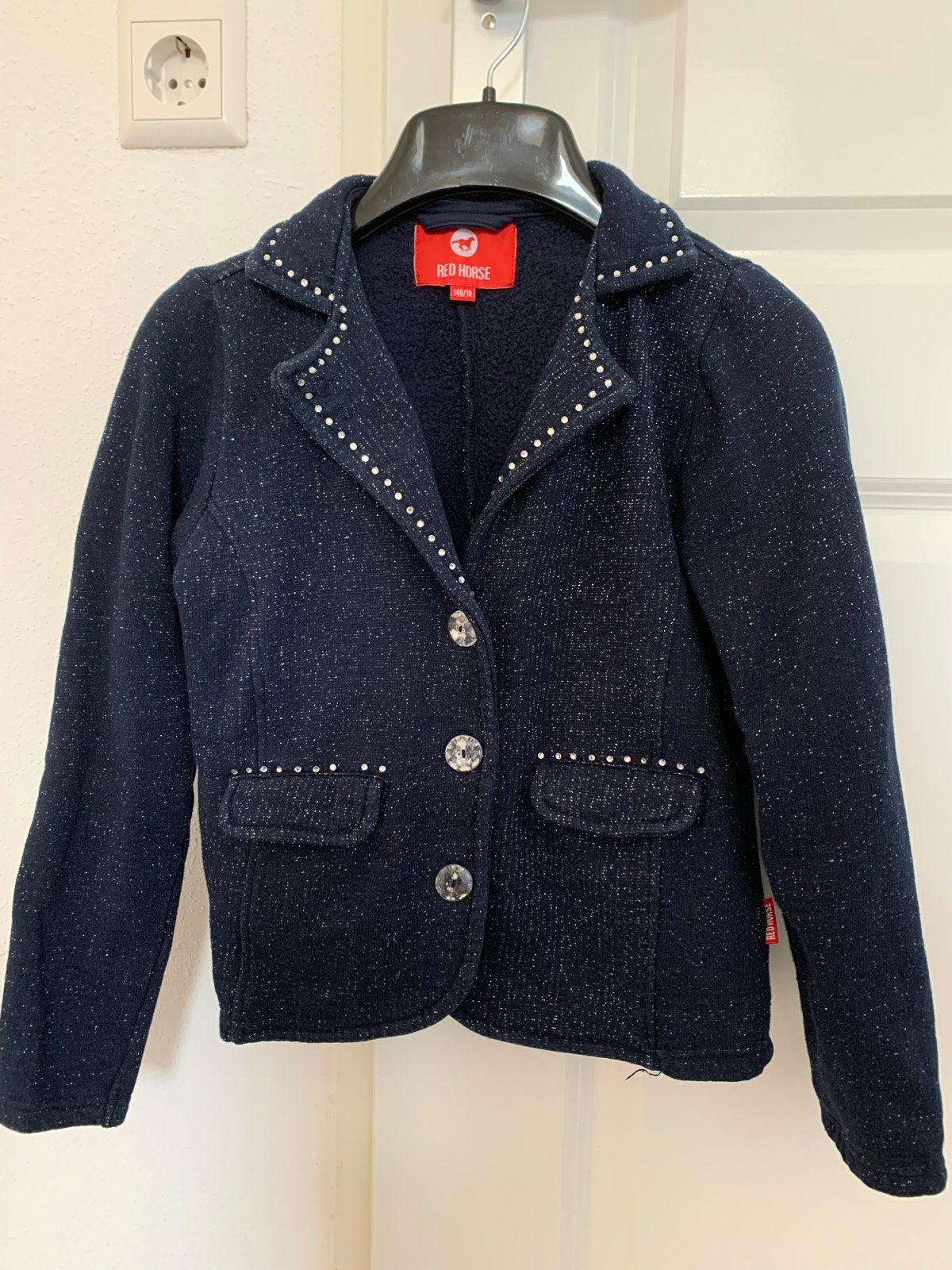 Red Horse Wedstrijdjasje Pirouette - Donkerblauw met glitter, Ophalen, Zo goed als nieuw, Meisje, Jas