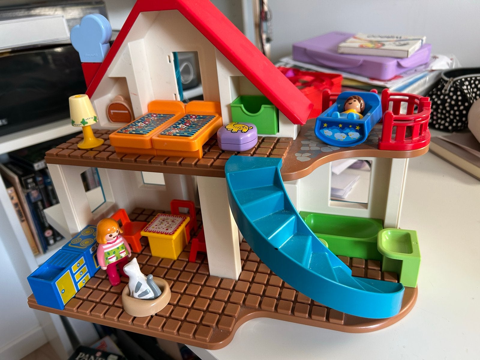 Playmobil poppenhuis met werkende deurbel en accessoires, Ophalen, Gebruikt, Poppenhuis