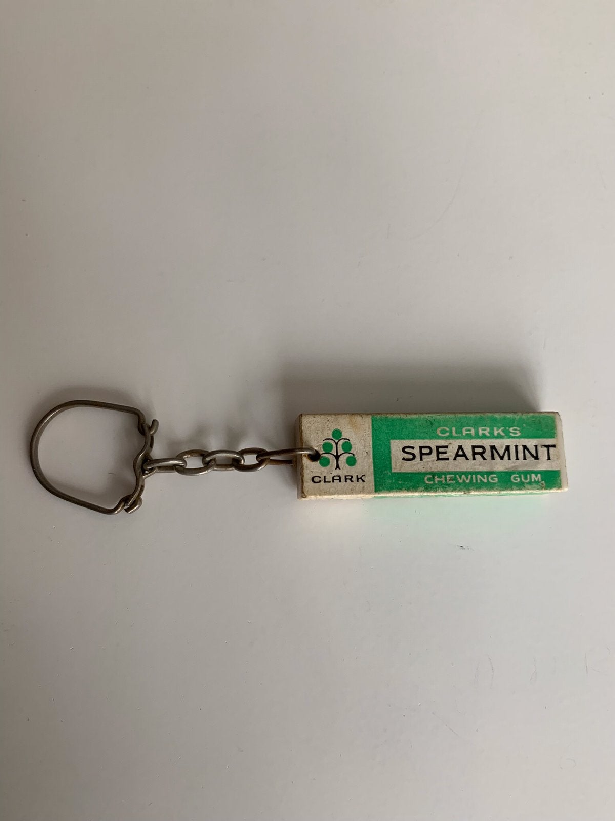 Sleutelhanger vintage Clark’s spearmint kauwgom, Ophalen of Verzenden, Zo goed als nieuw, Merk