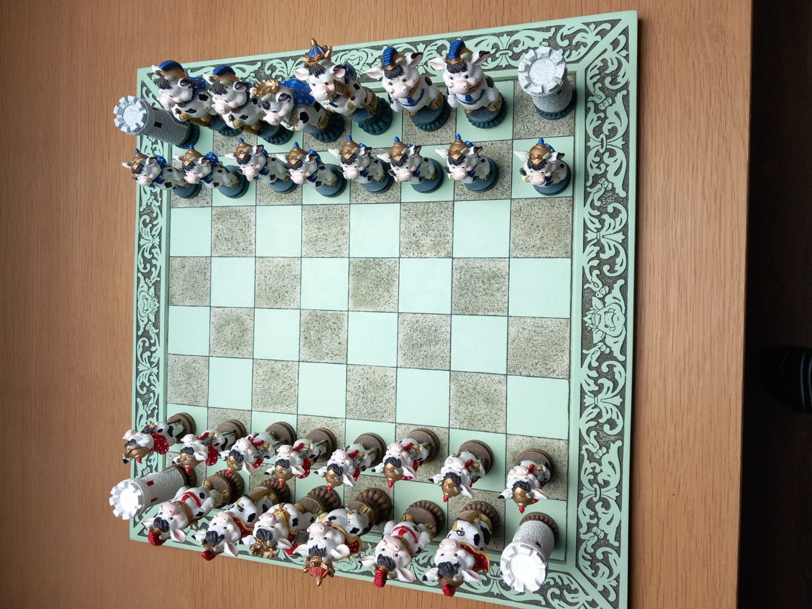schaakbord koeien, Ophalen