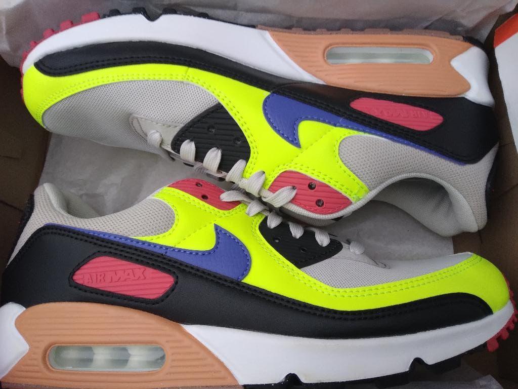 maat 43 WMNS air max 90 LT Bone/LT Ultramarine-Volt-BL Nieuw, Kleding | Heren, Schoenen, Overige kleuren, Verzenden, Nike, Nieuw