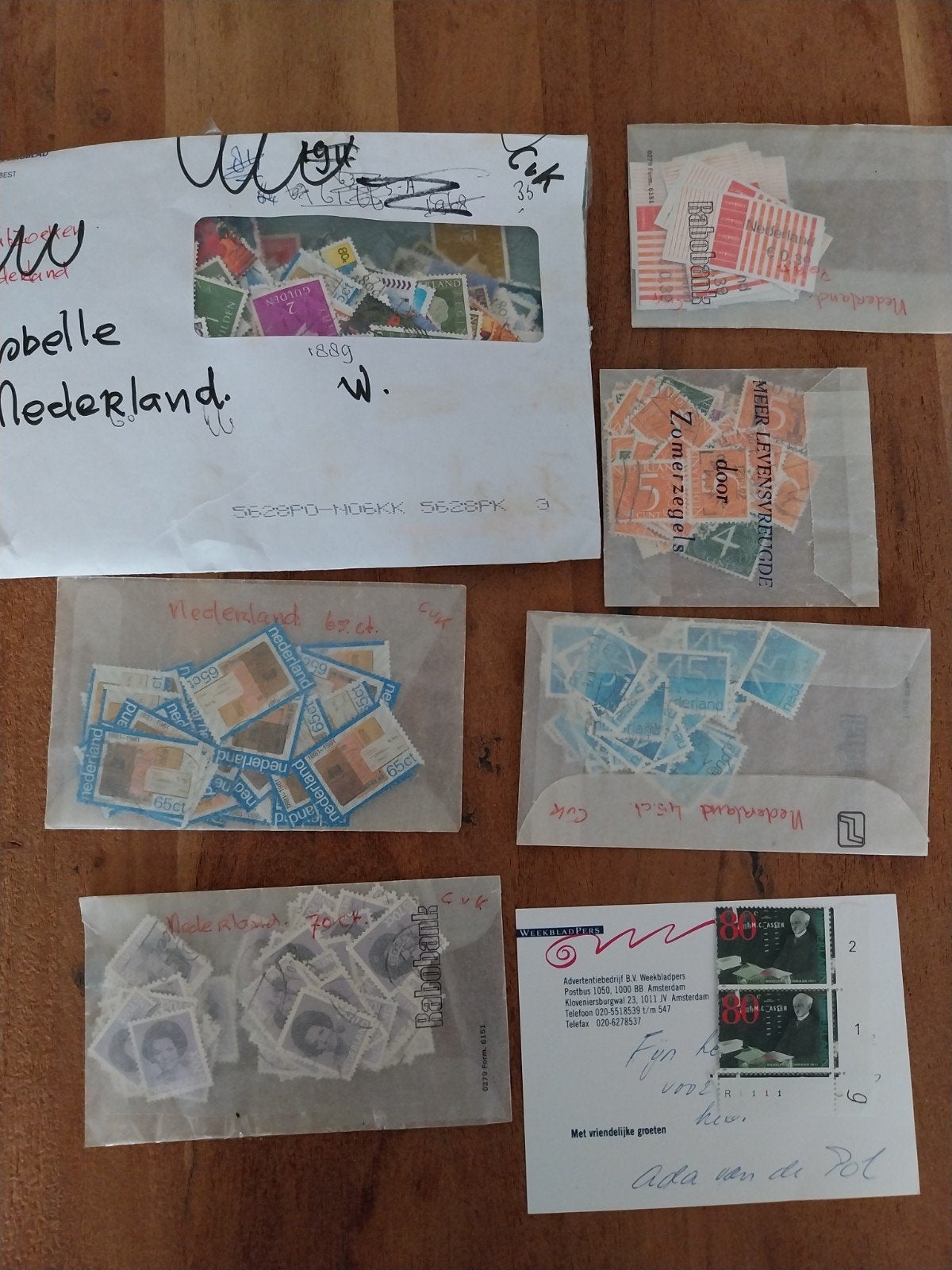 INCL. VERZENDKOSTEN Doosl Ned. Zegels gebruikt en op papier., Postzegels en Munten, Postzegels | Volle albums en Verzamelingen