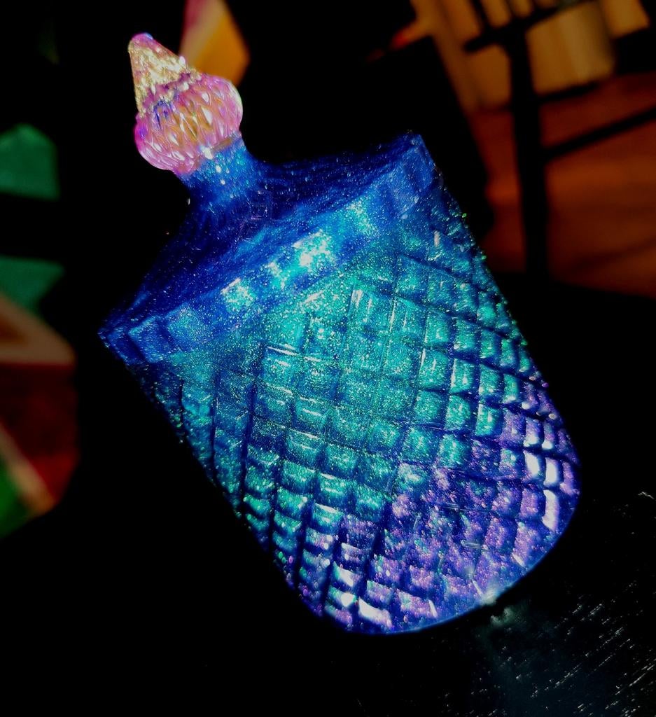 Unieke Handgemaakte Glitter Pot met Deksel uit Epoxy, Meerkleurig, Overige stijlen, Nieuw, Kunststof