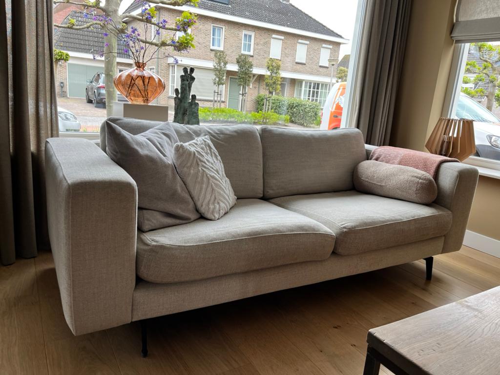 Bankstel beige 3 zits, Ophalen, Gebruikt, Driepersoons, 75 tot 100 cm