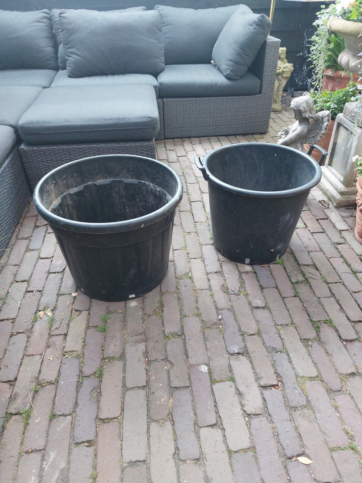 Boomcontainers € 10.00 per stuk, Tuin en Terras, Bloempotten, Ophalen, Kunststof, 40 cm of meer, Rond
