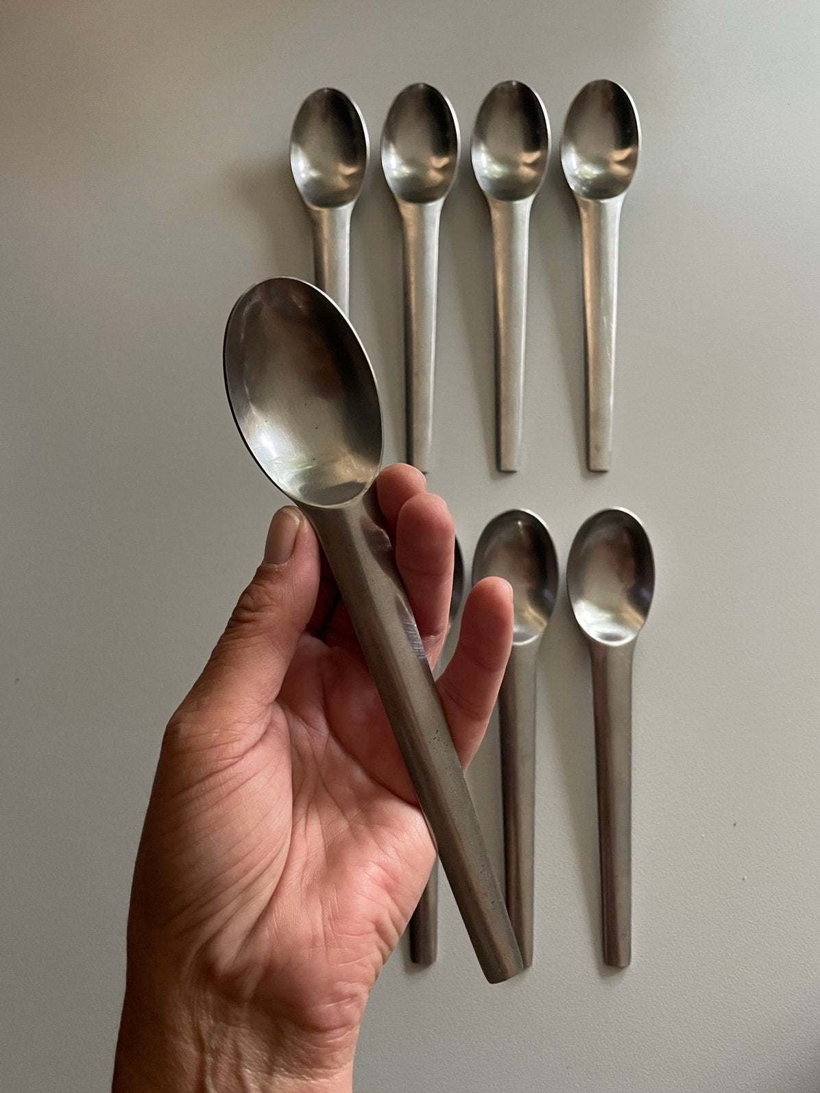 SM2000 Guy Degrenne 1980’s Space Age Spoons, Huis en Inrichting, Keuken | Bestek, Los bestek, Ophalen of Verzenden, Zo goed als nieuw
