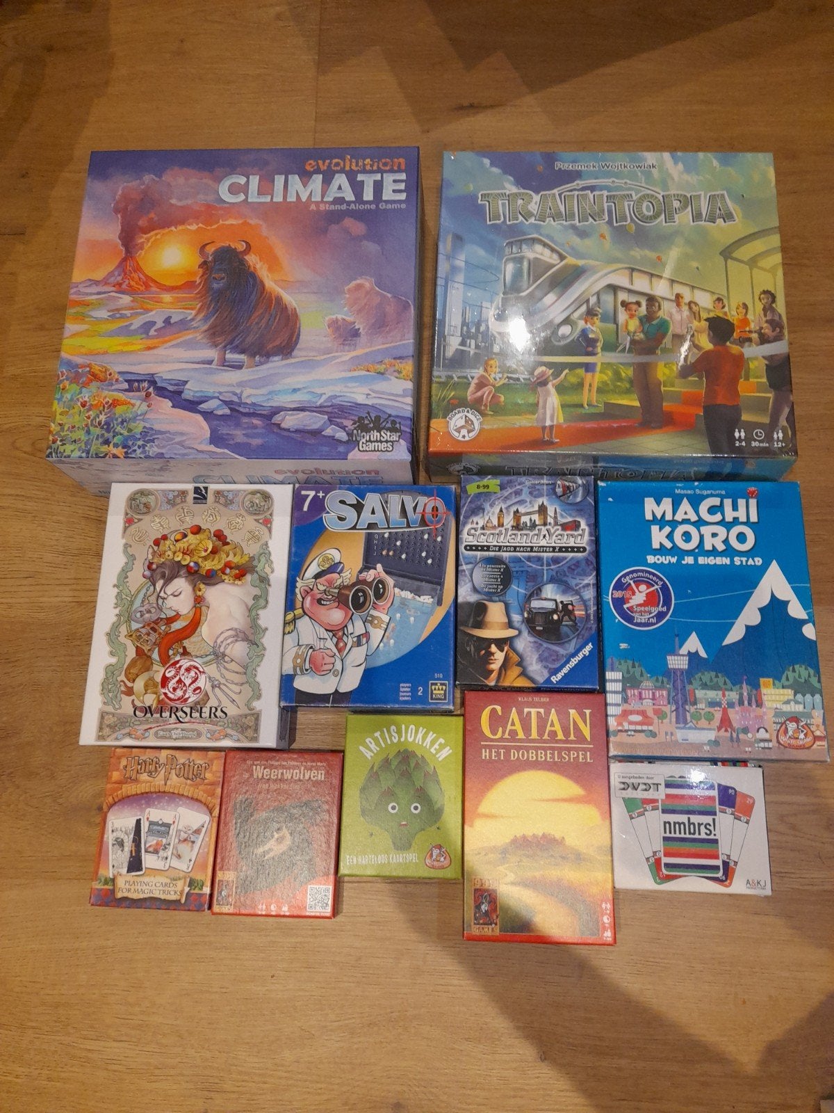 Evolution Climate, Machi Koro traintopia Catan, harry potter, Hobby en Vrije tijd, Gezelschapsspellen | Bordspellen, Ophalen of Verzenden