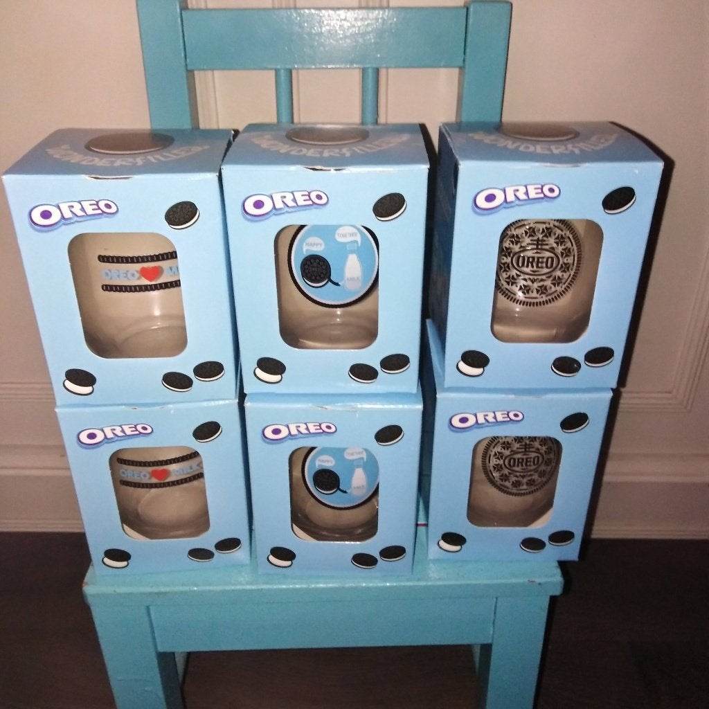 Oreo glazen 6 stuks in doosje, Ophalen, Glas of Glazen, Overige stijlen, Glas