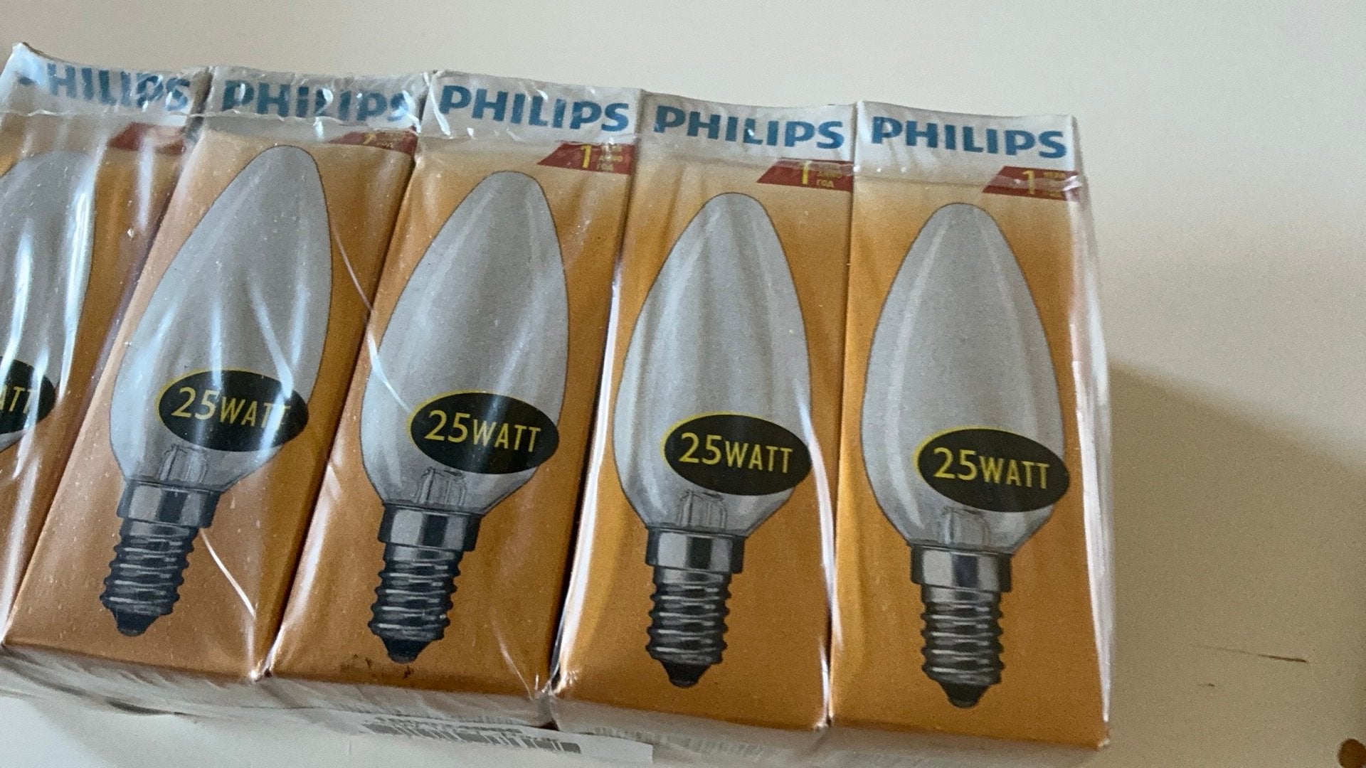 Philips kaarslamp 25, 40, 6 0 watt Mat E 14 fitting, 30 tot 60 watt, Gloeilamp, E14 (klein), Nieuw