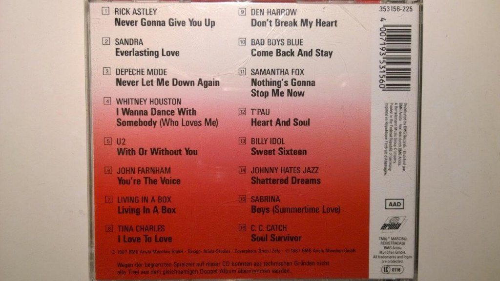 Hits '87 Die Internationalen Superhits, Ophalen of Verzenden, Zo goed als nieuw, Pop