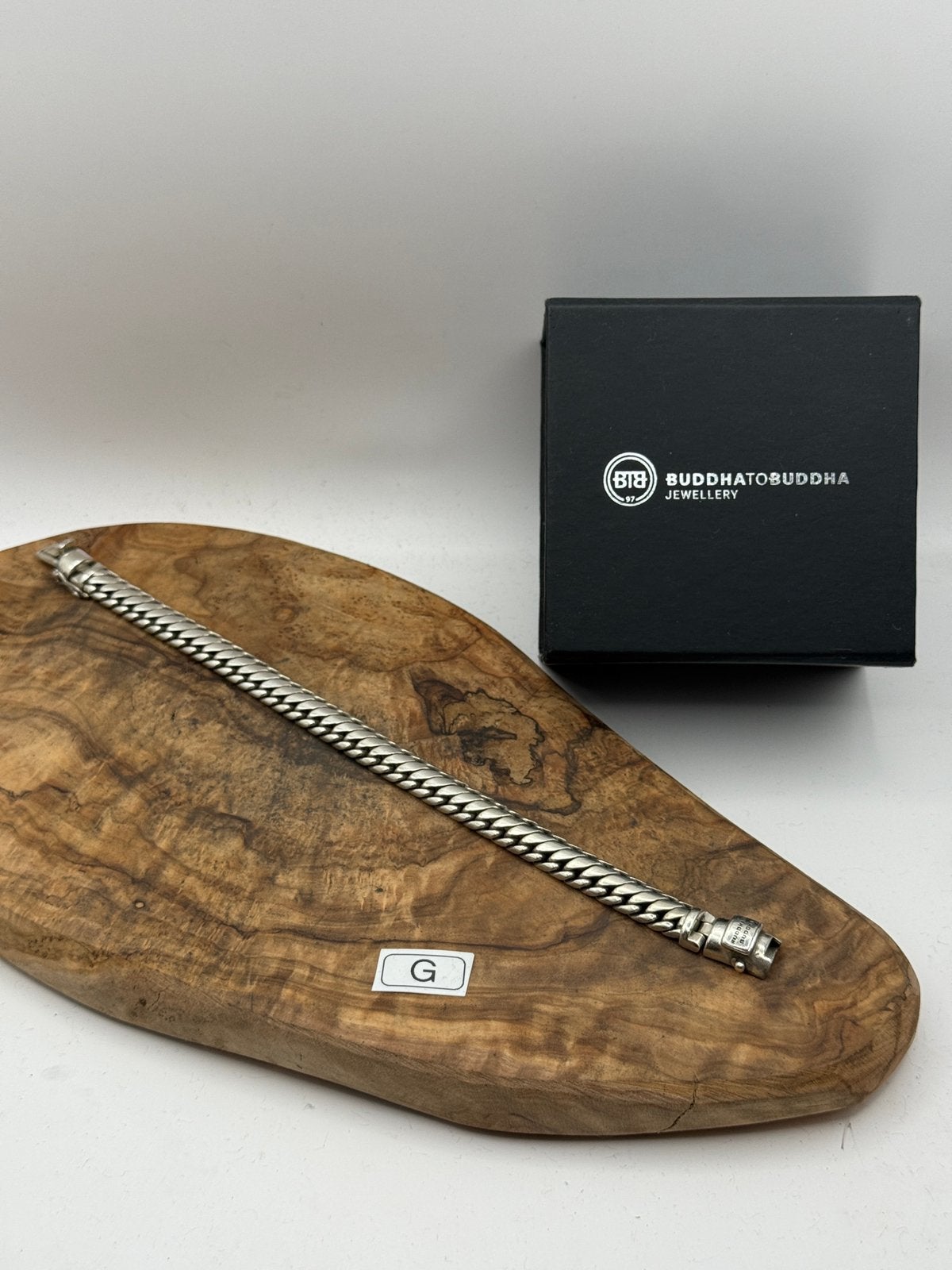 “BEN” buddha to buddha 24cm• Maat: G “GEPOLIJST”, Ophalen of Verzenden, Zo goed als nieuw, Zilver, Zilver
