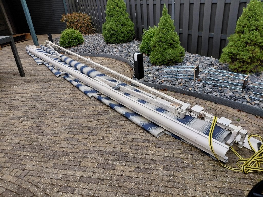 Electrisch knikarmscherm, Tuin en Terras, Zonneschermen, Ophalen, Gebruikt, 450 cm of meer, Elektrisch