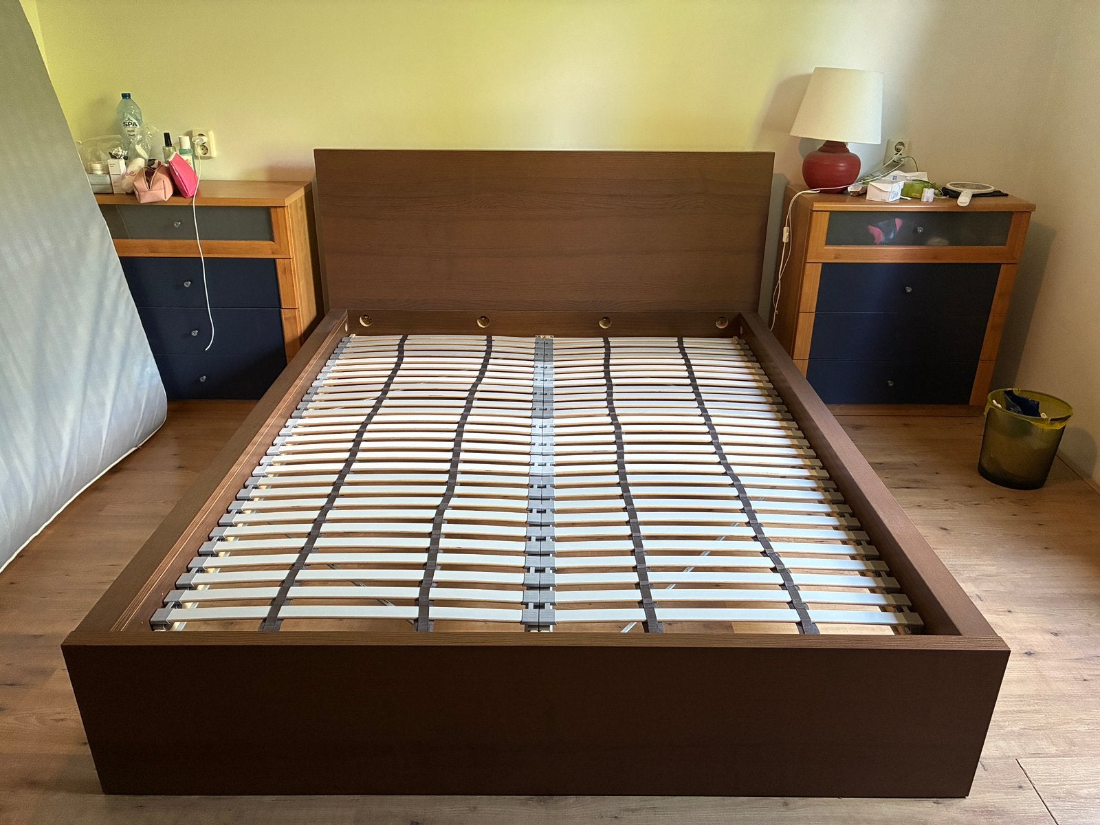 IKEA MALM Bed, Ophalen, Bruin, Tweepersoons, Zo goed als nieuw