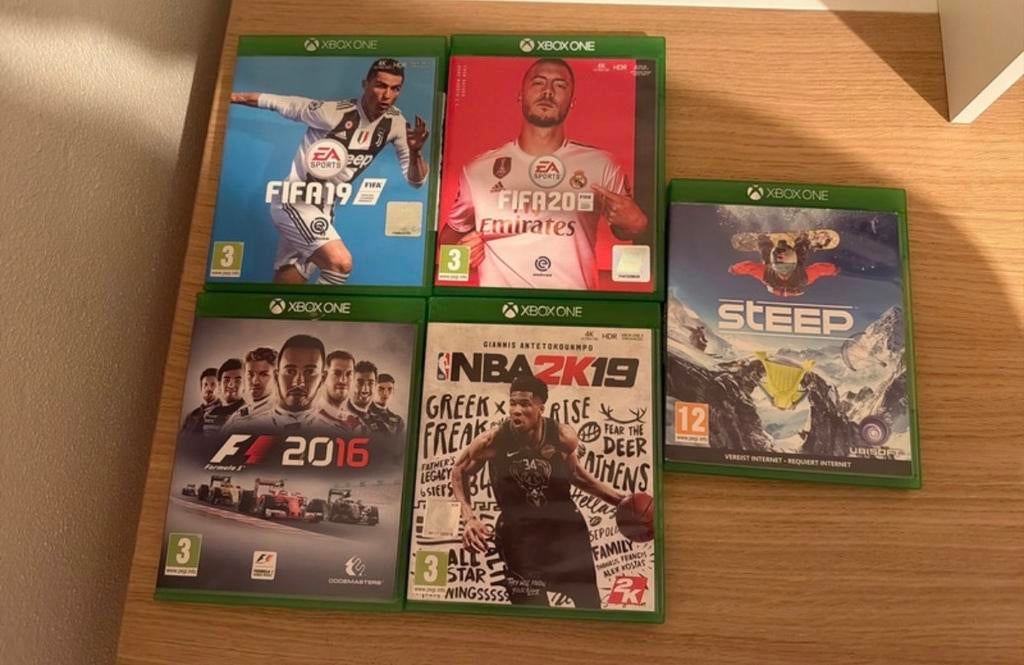 Xbox One Games: FIFA 19, FIFA 20, F1 2016, NBA 2K19, Steep, Spelcomputers en Games, Games | Xbox One, Online, Verzenden, Zo goed als nieuw